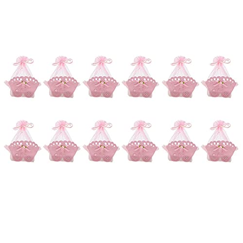 Pluuttiem 12 StüCk Baby Pralinen Schachtel Baby Hochzeit Pralinen Schachtel Geschenk Box Gratis Band Geschenk Box Taufe Pralinen Schachtel B von Pluuttiem