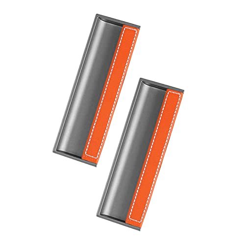 Pluuttiem 2 STÜCKE Aluminium Eingebettet TüR Schrank PU Leder Unsichtbare Hardware für MöBel TüR (Orange) von Pluuttiem