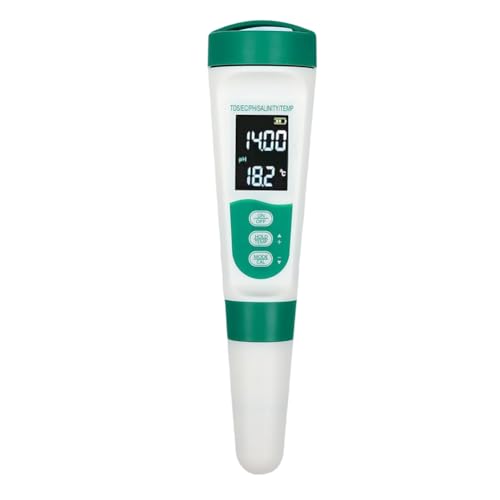 Pluuttiem 5 in 1 Digitaler PH-Meter, Hohe Genauigkeit Wasserqualit?t Tester PH/EC/TDS/Salinit?t/Temp Meter, TDS Meter f¡§1r Trinkwasser von Pluuttiem