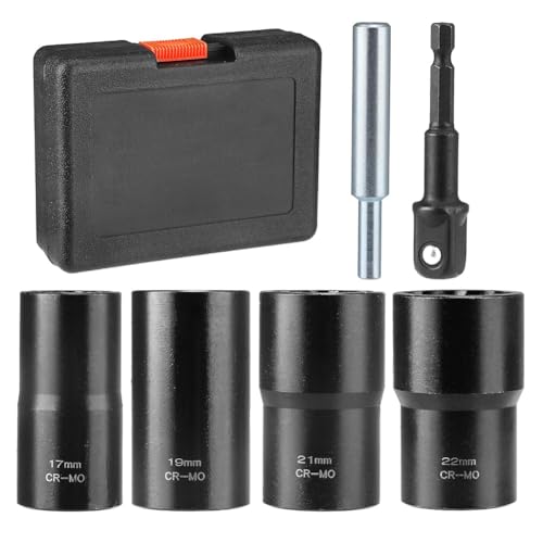 Pluuttiem 6-Teiliges Radmutter-Entfernungs-Werkzeug Bolt Extractor Set Metrisch 17-22mm Radmutter-Entfernungs-Kit Pluuttiem 6-Teiliges Radmutter-Entfernungs-Werkzeug Bolt Extractor Set Metrisch 17-22mm Radmutter-Entfernungs-Kit von Pluuttiem