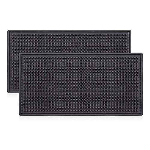 Pluuttiem Bar Matte 12 X 6 Schwarz Bar Service Überlaufmatten (2Er Pack) Bar Service, Kaffeebar oder Arbeitsplatte Überlaufmatten von Pluuttiem