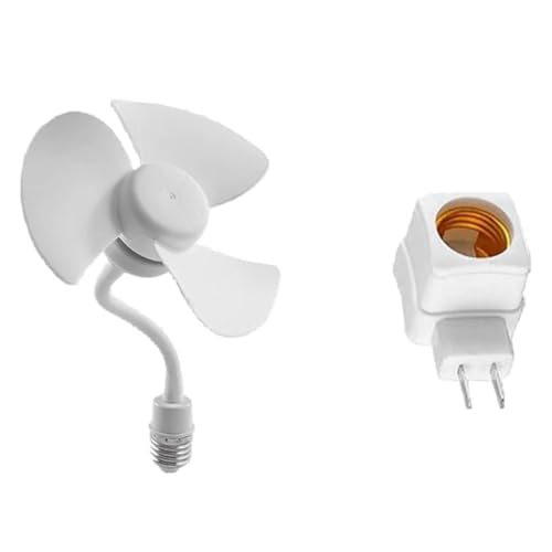 Pluuttiem E27-Universalventilator zum Einschrauben, Deckenventilator mit 3 Flügeln und E27-Gewindesockel, Geräuscharmer Lüfter, Deckenventilator mit E27-Gewinde von Pluuttiem