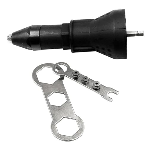 Pluuttiem Elektrisch für Kabellosen Bohrernetznetzmutter-Adapter AKAPE-Rivet-Nuss-Werkzeug 2.4~4,8 mm (Schwarz) von Pluuttiem