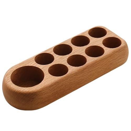 Pluuttiem Holzständer für Ätherische Öle für 5-Ml- und 10-Ml-Flaschen, Kosmetik-Organizer mit 9 Löchern, Rechteckiger Organizer von Pluuttiem