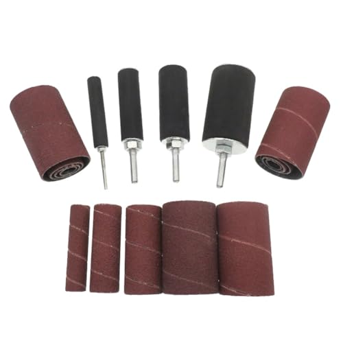 Pluuttiem Schleifzylinder, Schleifdrum-Kit, Gummimandrellen, Schleifpapier zum Gravieren, Holzbearbeitungsbohrmaschine, Polieren, Drehwerkzeug von Pluuttiem
