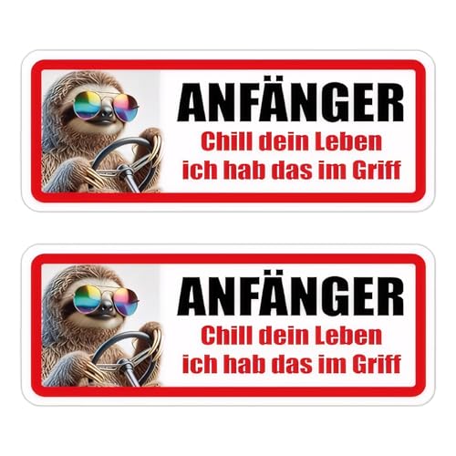 2 PCS Fahranfänger Magnet Schild 20x8 Cm Anfänger Schild Auto, Lustiges Fahranfänger Auto, Wetterfest & Hochgeschwindigkeitsfest (Fahranfänger) von Pluvyze