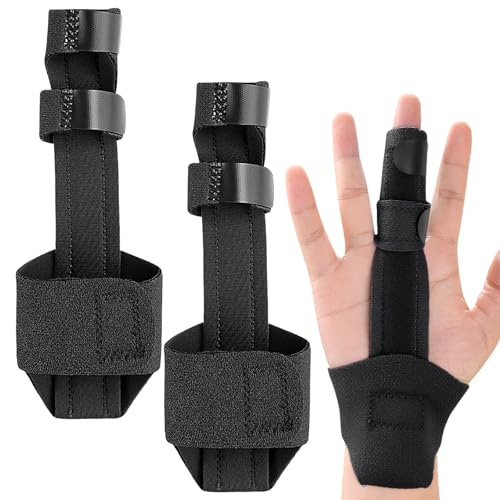 2 StüCk Fingerschiene Mittelfinger Fingerschiene Zeigefinger Fingerschien Kleiner Finger Schiene Finger Fingerschien Ringfinger Schnappfinger Schiene Mit AluminiumträGer, Verstellbare Schiene Finger von Pluvyze