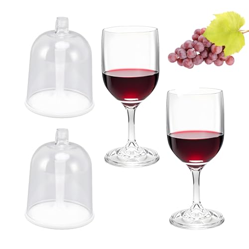 2 Stück Weingläser Kunststoff Camping Weingläser Kunststoff Plastik Weinglas To Go Abnehmbar, Geeignet Für Partys, Reisen, Camping, Outdoor-Aktivitäten, Picknicks (Transparent) von Pluvyze