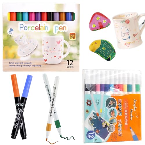 24 Stück Keramik Stifte Acryl Stifte Porzellanstifte Spülmaschinenfest Acrylmarker Set,Helle Farben und Weiche Stiftspitzen für Verschiedene Oberflächen Wie Porzellan,Glas und Steinbeschichtungen 24 Stück Keramik Stifte Acryl Stifte Porzellanstifte Spülmaschinenfest Acrylmarker Set,Helle Farben und Weiche Stiftspitzen für Verschiedene Oberflächen Wie Porzellan,Glas und Steinbeschichtungen von Pluvyze