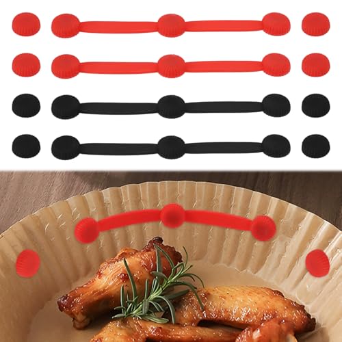 4 Sets Magnete für Heißluftfritteuse,Backpapier Halter für Airfryer,Silikon Magnete für Airfryer,für Heißluftfritteuse für Backpapiereinlagen Verhindert das Verbrennen von Papier Küchenzubehör von Pluvyze