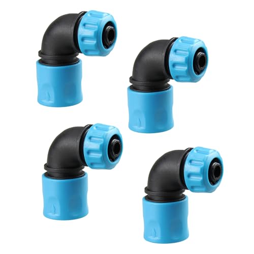 4 Stück Gartenschlauch Anschluss Set Garden Winkelstück Gartenschlauch Kupplung Gartenschlauch Verbinder Gartenschlauch Adapter Gartenschlauch Anschlüsse 90° L-Förmige Winkelgestaltung (12–13 Mm) von Pluvyze