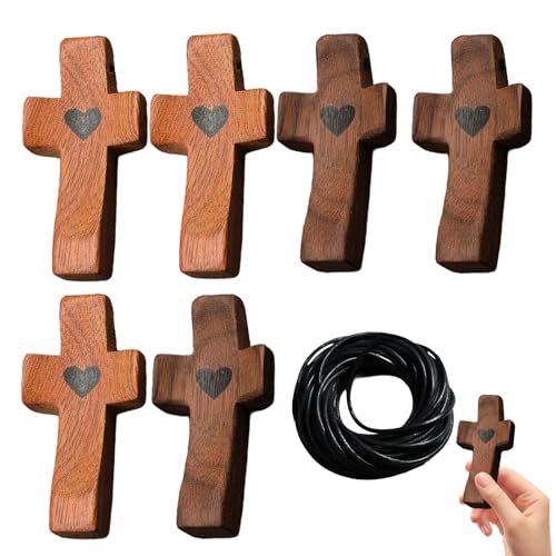 6Pcs Handschmeichler Kreuz mit Herzen Handschmeichler Holz Holzkreuz Kruzifix Handschmeichler Kreuz Handgeschnitztes Liebeskreuz für Andachtsgebete Taufe Kommunion mit 15M Gewachste Polyester Schnur 6Pcs Handschmeichler Kreuz mit Herzen Handschmeichler Holz Holzkreuz Kruzifix Handschmeichler Kreuz Handgeschnitztes Liebeskreuz für Andachtsgebete Taufe Kommunion mit 15M Gewachste Polyester Schnur von Pluvyze