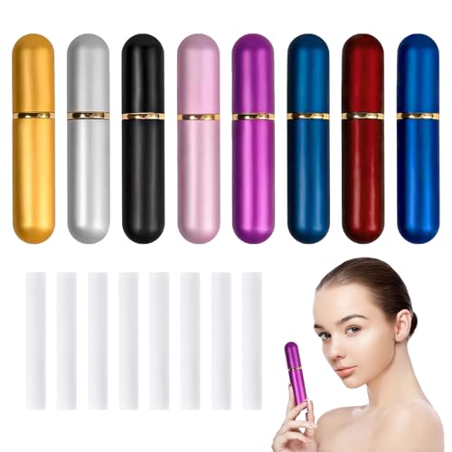 8 Pcs Riechstifte für Ätherische Öle Riechstift Inhalierstift Riechstäbchen Riechtraining Set Naseninhalator Mit 8 Stab Kompaktes Design für Die Nasenhöhle, Wiederverwendbar von Pluvyze