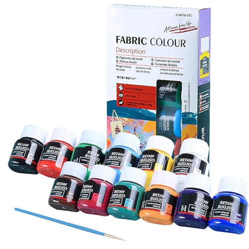 Pluvyze 12 Farben Set x 25ml Textilfarbe Waschmaschinenfest,Textilstifte Waschmaschinenfest,Stofffarben Waschfest,Textilfarben,Stofffarbe Pluvyze 12 Farben Set x 25ml Textilfarbe Waschmaschinenfest,Textilstifte Waschmaschinenfest,Stofffarben Waschfest,Textilfarben,Stofffarbe von Pluvyze