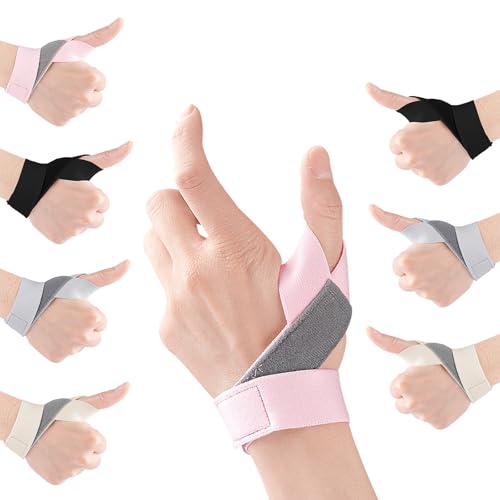 Pluvyze 8 Pcs Daumenbandage für Links Rechts, Atmungsaktive Daumensattelgelenk Bandage, Beschwerden Lindern, Daumenschiene Rechts für Handgelenk Sport Sehnenscheidenentzündung von Pluvyze