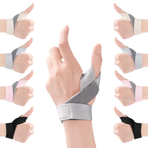 Pluvyze 8 Pcs Daumenbandage für Links Rechts, Atmungsaktive Daumensattelgelenk Bandage, Beschwerden Lindern, Daumenschiene Rechts für Handgelenk Sport Sehnenscheidenentzündung von Pluvyze