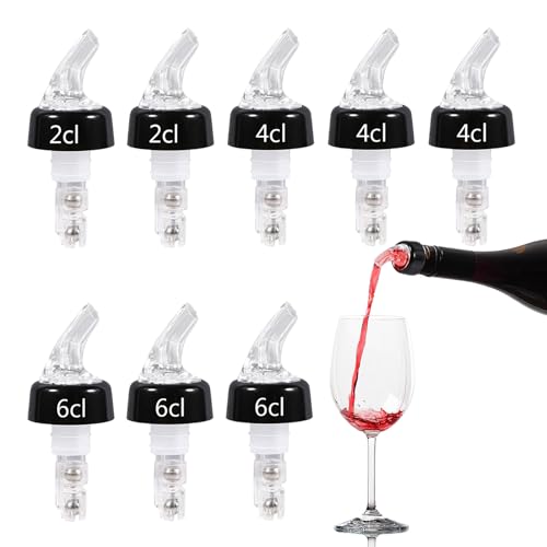 Pluvyze 8 Stück Flaschenausgießer 2cl/4cl/6cl Flaschenausgießer 2cl Ausgießer Spirituosen Ausgießer Schnaps 4cl Dosierer von Pluvyze