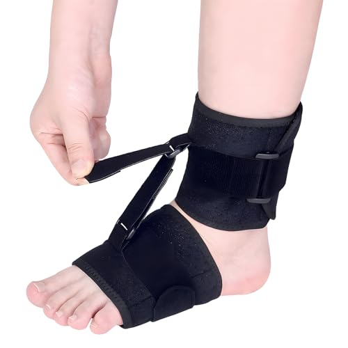 Pluvyze Plantarfasziitis Bandage,Plantarfasziitis Nachtschiene,Plantarfasziitis-Bandage,Achillessehne Bandage，Verstellbares Design mit Klettverschluss,Herausnehmbares Sohlenpolster (Schwarz) von Pluvyze