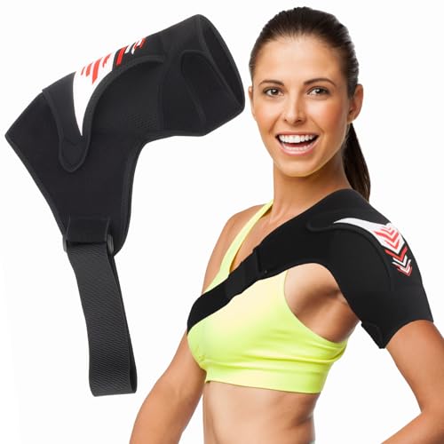 Pluvyze Schulterbandage für Frauen Herren, Verstellbar Schulterstütze, Schulter Bandage, schulterstütze,Atmungsaktive Neopren-Stütze, für Rechts und Links von Pluvyze