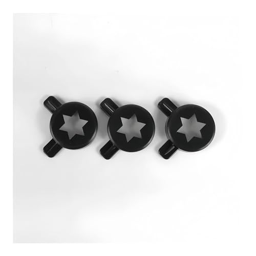 3 schwarze Hexagramm-Modellierkappen – Formdeckel mit 28 mm Innendurchmesser for MQL-Softeismaschinen 3 schwarze Hexagramm-Modellierkappen – Formdeckel mit 28 mm Innendurchmesser for MQL-Softeismaschinen von Plvxgofwha