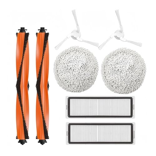 Plvxgofwha Roboter-Staubsauger, Hauptbürstenabdeckung, Seitenbürstenfilter, Zubehör-Set, Wischpads, kompatibel mit Xiaomi STYTJ06ZHM(Set 2) von Plvxgofwha