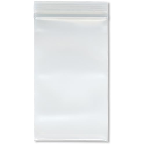 Plymor 7,6 x 12,7 cm (100 Stück), 8 mm extra dicke, robuste wiederverschließbare Plastiktüten mit Reißverschluss von PlyMor