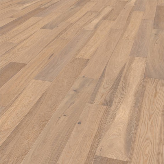 Parkett / Parkettboden Gela "Eiche aktiv" 12mm, gebürstet & weiß matt lackiert von PlyQuet