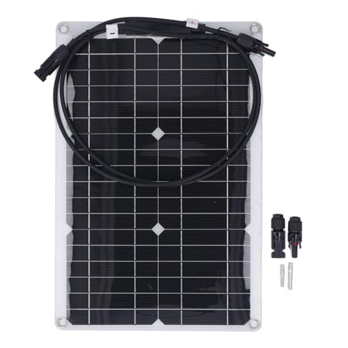 20 W 18 Volt Flexibles Solarpanel, Monokristallines Solarmodul mit Ausgang, Unterstützt 12 V Batterieladung, Biegbares Mono-Solarpanel für Netzunabhängige Systeme, von Plyisty