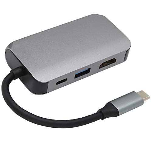 4-in-1-Typ-C-Dockingstation, Typ-C-auf-HD-Multimedia-Schnittstelle/PD/USB/VGA-Adapter, USB3.0-Schnittstelle, Kompatibel mit Mehreren Geräten von Plyisty