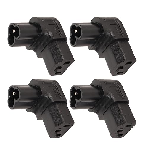 4PCS C6 auf C13 Netzteil Plug and Play, 90 Grad Abgewinkelt, 2500W, Kupfer und PVC, Hohe Stabilität, für PDU-Chassis-Stromversorgung, USV-Steckdose, Serverraum-Computersteckdose von Plyisty