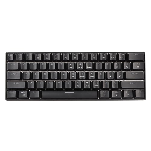 60% Gaming -Tastatur, Kabelgebundener Tastatur Kleiner Größe Tragbarer Plug -and Play für OS X (Schwarzer Oberflächenblauer Schalter) von Plyisty