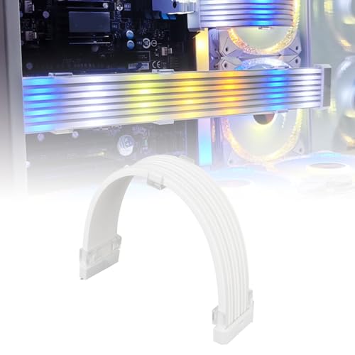 ARGB -Netzteilkabel, PSU -Verlängerungskabel mit LED -Streifen, 5V 3Pin Synchronisierte Motherboard -Verlängerungskabel für 24 Pin Motherboard 8 Pin Grafikkarte PC -Hülle von Plyisty