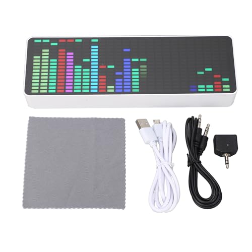 Audio-Spektrum-Analysator-Anzeige, Musik-Sprach-Rhythmus-Spektrum-Anzeige, mit 20 Spektrum-Anzeigemodi, 4 Uhr-Anzeigemodi und 2-Wege-Alarmfunktionen Audio-Spektrum-Analysator-Anzeige, Musik-Sprach-Rhythmus-Spektrum-Anzeige, mit 20 Spektrum-Anzeigemodi, 4 Uhr-Anzeigemodi und 2-Wege-Alarmfunktionen von Plyisty