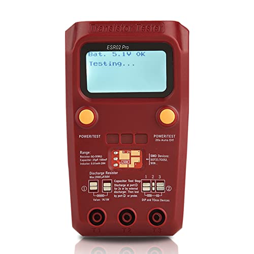 Digital Transistor SMD Components Tester Meter, ESR02 Pro LCD Kondensator Tester Induktivitätsmesser, Transistor Tester zur Messung von SMD Components Digital Transistor SMD Components Tester Meter, ESR02 Pro LCD Kondensator Tester Induktivitätsmesser, Transistor Tester zur Messung von SMD Components von Plyisty