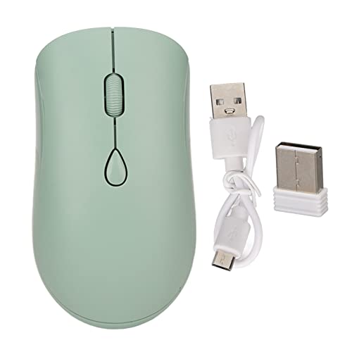 Drahtlose Maus, Bluetooth 5.2/2.4G Ergonomische Mobile Optische Maus, 1600DPI Tragbare Computermaus für Notebook, PC, Laptop, Computer (Green) von Plyisty