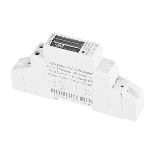 Energiezähler, DDM18S 1P Einphasen-Stromzähler 35 Mm DIN-Schienen-Leistungsmesser Elektronischer KWH-Zähler, 220 V/230 V, 50/60 Hz von Plyisty