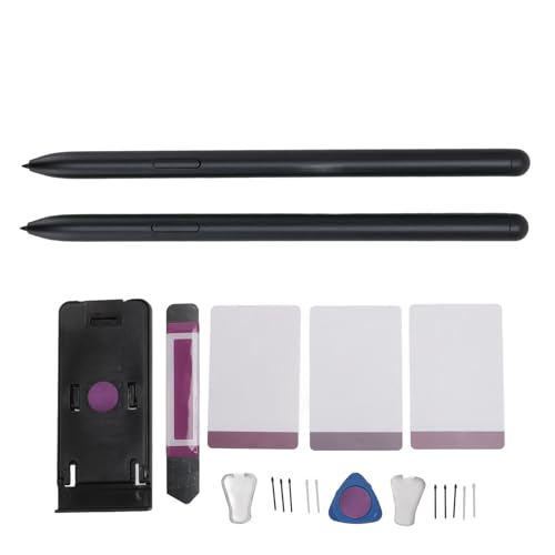 Ersatzstift für Galaxy Tab S9/S9+Pus/S9 Ultra/S9 FE, 2 Stifte mit 10 Stiftspitzen, 4096 Stufen, Hochempfindlicher Magnetischer Tablet-Stift mit Werkzeug (Black) von Plyisty