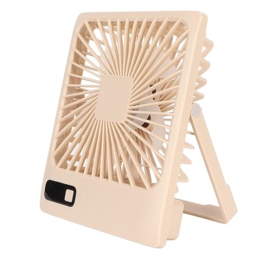 Kleiner Tischventilator, LED-Leistungsanzeige, Leiser 5-Gang-faltbarer Tragbarer Schreibtischventilator für Büro, Schlafsaal, Zuhause, Khaki, Wiederaufladbarer Tischventilator von Plyisty