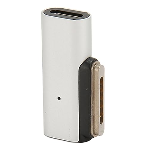 Plyisty 140 W -auf-Magnet-Adapter, Aluminiumlegierung, Schnelllade-Magnet-Adapter für Pro 2021 Air 2022, mit Magnetischer Schnittstelle, Kompakt und Leicht, Silber (Seitliche Biegung) von Plyisty