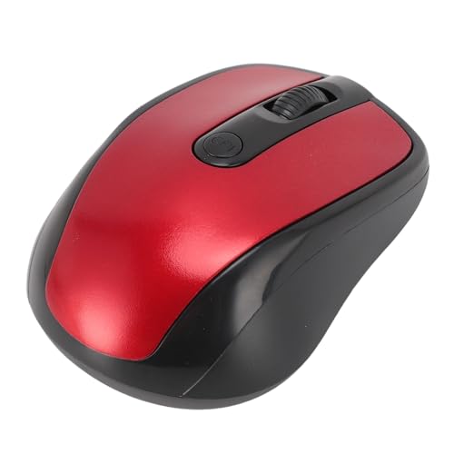 Plyisty 2,4 G Drahtlose Maus, 2,4 GHz Drahtlose Optische Maus -Genauigkeitskontrolle Hoher Sensitivität Professioneller Ergonomie für Notebook für Computer (Rot) von Plyisty