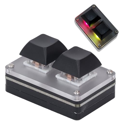 Plyisty 2-Tasten-Tastatur, Kopieren-Einfügen-Makro-Tastatur, USB-C-kabelgebundene, Programmierbare Mechanische Tastatur, mit RGB-Hintergrundbeleuchtung, 2-Tasten-Shortcut-Tastatur von Plyisty