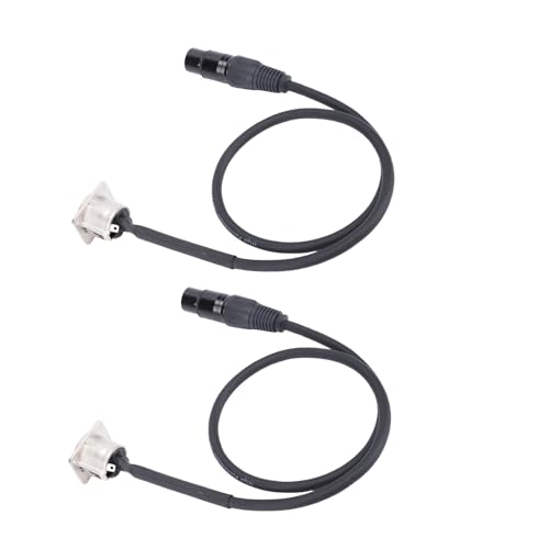 Plyisty 2pcs XLR Pass durch Kabel Männliche Panel -Mount Zum Weiblichen Anschluss 3 Pin D Typ XLR -Kabel für Bühnenbox Patch Panel Floor Box 2ft, Breite Kompatibilität (BLACK) von Plyisty
