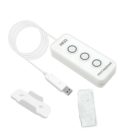 Plyisty 3 Taste Tastatur mit Braillepunkten, Passen Sie die Programmierbare Makrotastatur an, Ersetzen Sie Kopierpaste -Verknüpfungen, 2m USB -Kabel, für Sehbehinderte Benutzer (HK33UW Weiß) von Plyisty