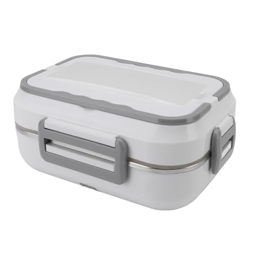 Plyisty 304 Edelstahl Elektrische Lunchbox Schnelle Heizung Essen Wärmer Tragbares Mittagessenwärmer mit Gabellöffel 1,2 L (EU-Stecker 220V) von Plyisty