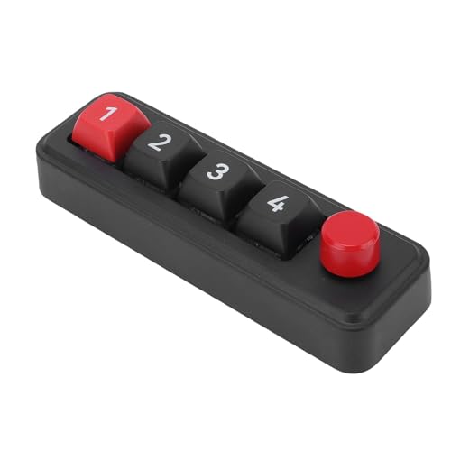 Plyisty 4 Programmierbare Tasten Kabelgebundene Tastatur, RGB -Hintergrundbeleuchtung, Hot -Swap, Mechanische Spieltastatur für Mac, Benutzerdefinierte Programmierbare OSU -Tastatur (Black) von Plyisty