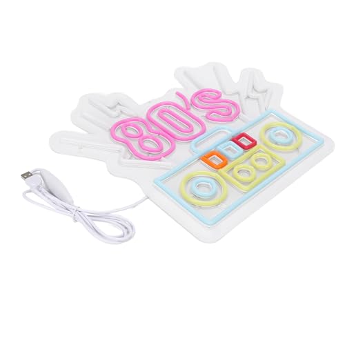 Plyisty 80er Jahre Neonzeichen Lebendige Multi -Farb -LED LED Streifen Acrylpanel Wanddekoration für Party USB Stecker für Schlafzimmer und Spielzimmer Plyisty 80er Jahre Neonzeichen Lebendige Multi -Farb -LED LED Streifen Acrylpanel Wanddekoration für Party USB Stecker für Schlafzimmer und Spielzimmer von Plyisty