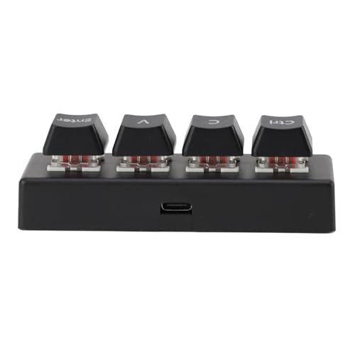 Plyisty Anpassbare -Gaming -Tastatur Red Switch Makro Tastatur USB Wired 4 Tasten für/Office Production Line Tests (Black) von Plyisty