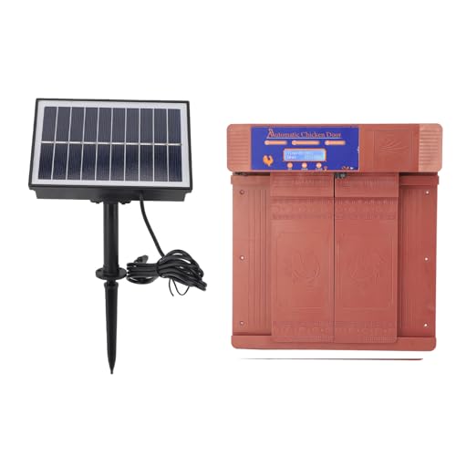 Plyisty Automatischer Hühnerentüröffner, Solide Alarm -Solar -Coop Türtür (antike Bronze) von Plyisty