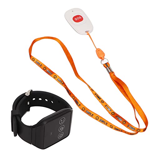 Plyisty Drahtloses Pflege-Pager-System, SOS-Sender-Taste, Patienten-Pager für ältere Menschen, 1 Uhr-Taste, 1 Empfänger, Blinkendes Licht, Vibration und Summer von Plyisty