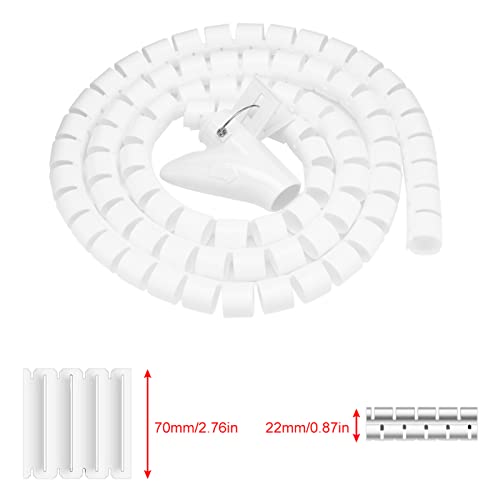 Plyisty Flexibler Spiralrohr-Kabel-Organizer, Drahtwickel-Kabelschutz für den Heim- und Bürogebrauch (Weiß) von Plyisty